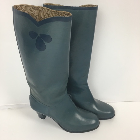 vintage nokia rainboots rubber high heel blue 38